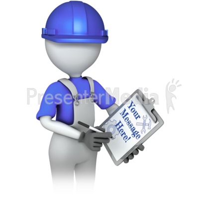 Construction Worker Custom Clipboard Presentation clipart