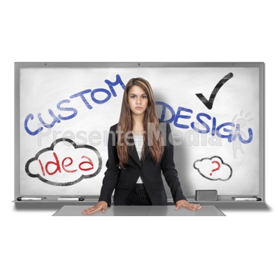 Young Woman White Board Custom Presentation clipart