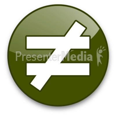 Not Equals Sign Button Presentation clipart