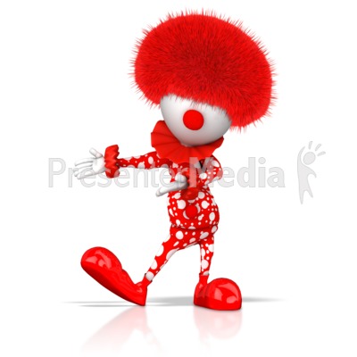 Clown Gesturing To Side Presentation clipart