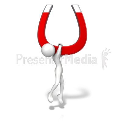 Hanging From Large Magnet Presentation clipart
