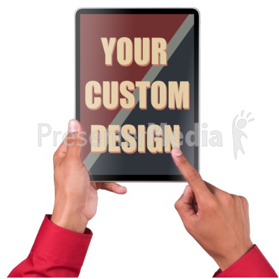 Hands Touch Tablet Vert Male Custom Presentation clipart