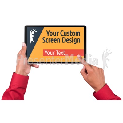 Hands Touch Tablet Male Custom Presentation clipart