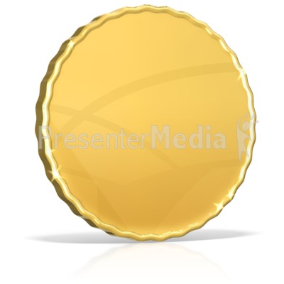 Single Shiny Gold Coin Presentation clipart