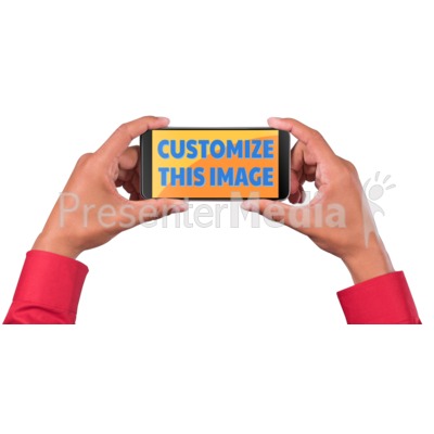 Man Hold Smart Phone Custom Presentation clipart