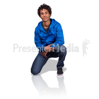 Young Man On Knee Presentation clipart