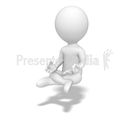 Stick Figure Meditate Float Presentation clipart