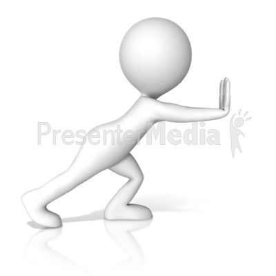 A Figure Pushing Presentation clipart