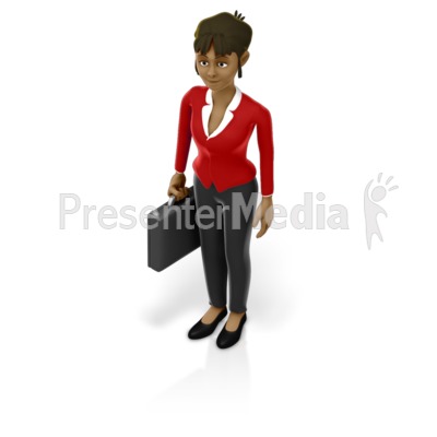 Business Woman Holding Briefcase Presentation clipart