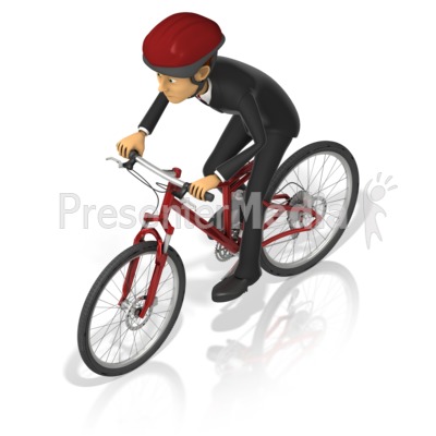 Business Man Bicycle Presentation clipart