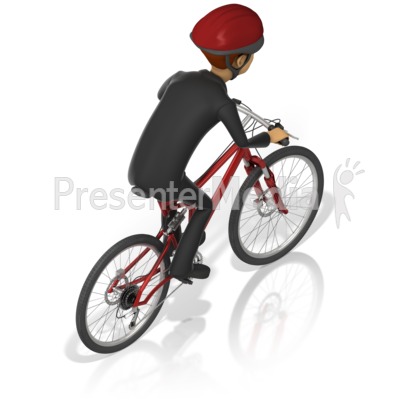 Business Man Bicycle Back Presentation clipart