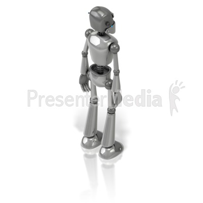 Retro Robot Back Presentation clipart