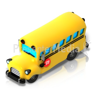 School Bus Isometric front view Presentation clipart