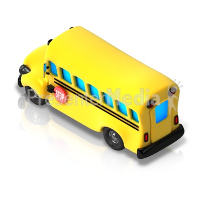 School Bus Isometric back view Presentation clipart