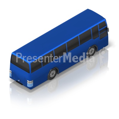 Touring Bus Back Isometric Presentation clipart