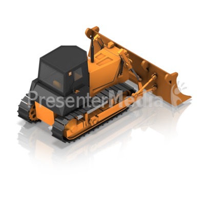Bulldozer Back Isometric Presentation clipart
