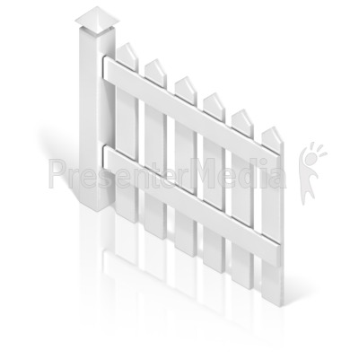 Picket Fence With Post Back Presentation clipart