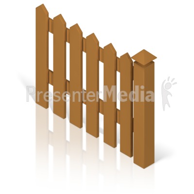 Picket Fence With Post Color Presentation clipart