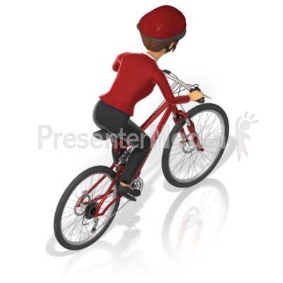 Business Woman Bicycle Back Presentation clipart