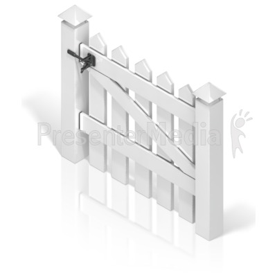 Picket Fence Gate Back Presentation clipart