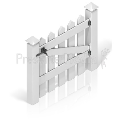 Picket Fence Gate Back Presentation clipart