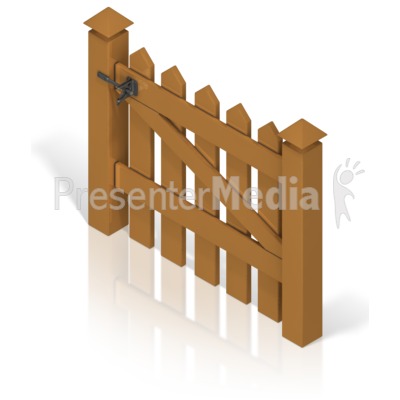 Picket Fence Gate Color Back Presentation clipart