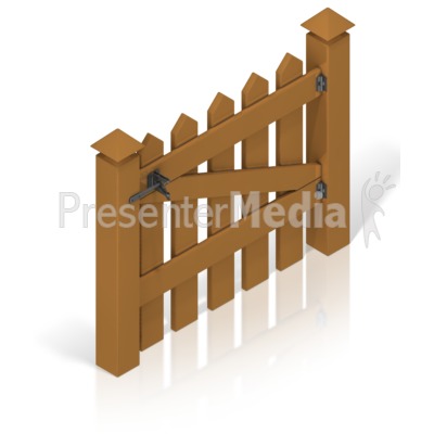 Picket Fence Gate Color Back Presentation clipart