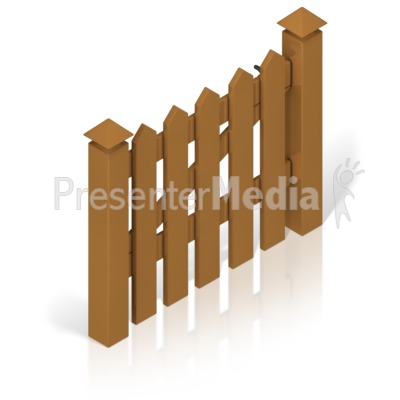 Picket Fence Gate Color Presentation clipart