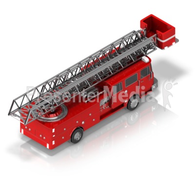 Firetruck Back Isometric Presentation clipart