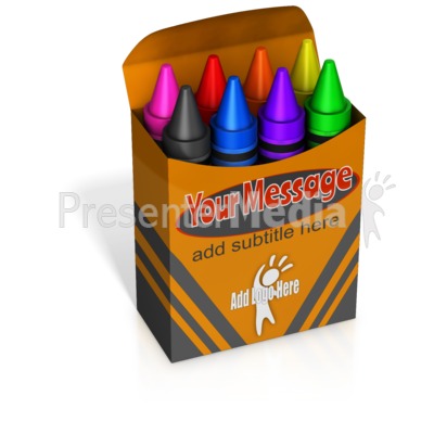Custom Colored Crayons Box Presentation clipart