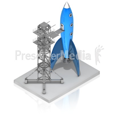 Rocket On Launch Pad Presentation clipart