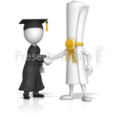 Diploma Shake Hands With Graduate Figure Presentation clipart