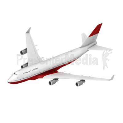 Airliner Flying Toward Isometric Presentation clipart