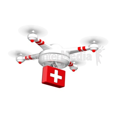 Drone Carrying Medical Supplies Presentation clipart
