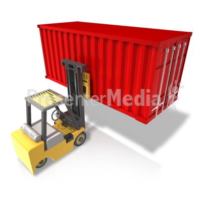 Forklift Carry Heavy Container Rear Presentation clipart