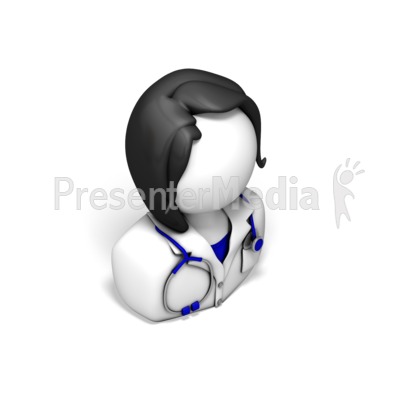 Female Nurse or Doctor Icon Presentation clipart