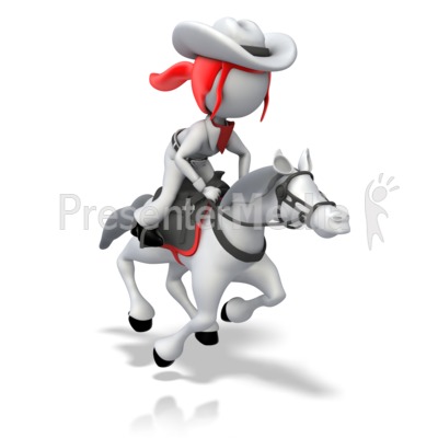 Cowboy Riding Horse Presentation clipart