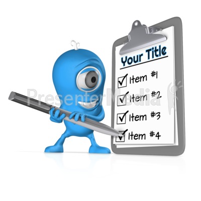 Character With Custom Clipboard Presentation clipart