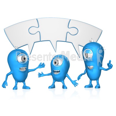 Joined Puzzle bubble Group Coversation Presentation clipart