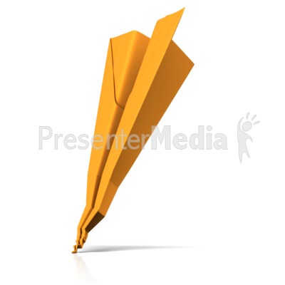 Crashed Paper Airplane Presentation clipart