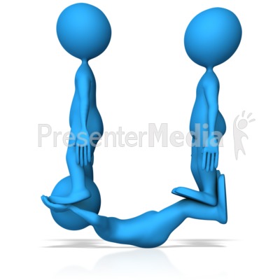 U Figures Alphabet Letter Presentation clipart