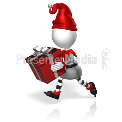 Elf Run Present Presentation clipart