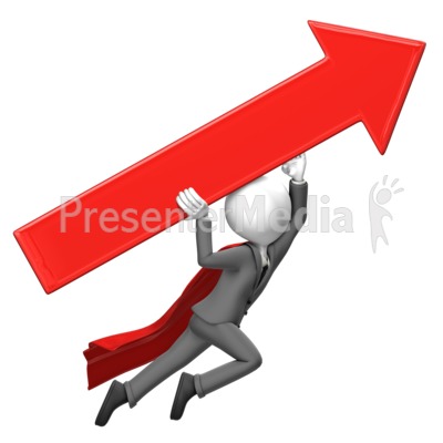 Businessman Fly Arrow Presentation clipart