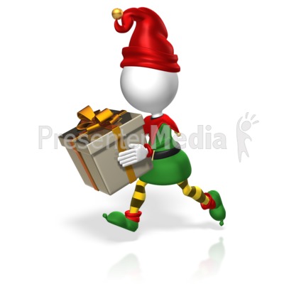 Elf Run Present Presentation clipart