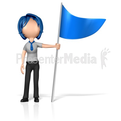 Business Woman Figure Holding Flag Presentation clipart