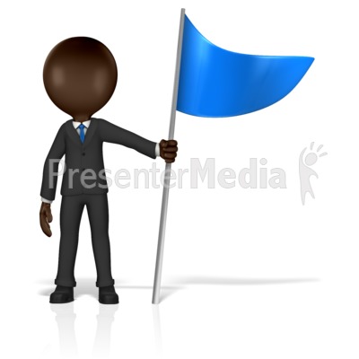Business Figure Holding Flag Presentation clipart