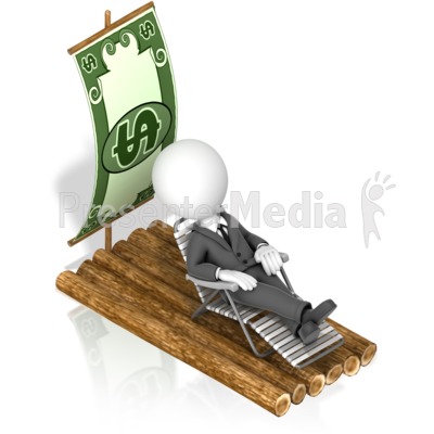 Businessman Money Raft Presentation clipart