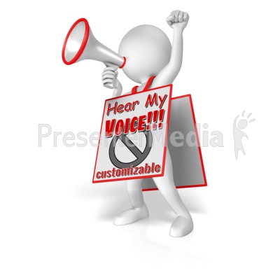 Figure With Megaphone Wearing Sign Presentation clipart