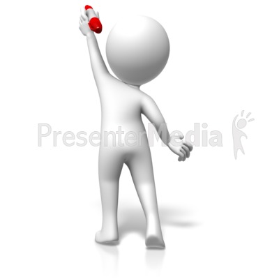 Figure Reaching Up Pen Presentation clipart