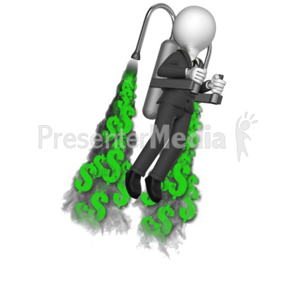 Businessman Custom Thrust Jetpack Presentation clipart